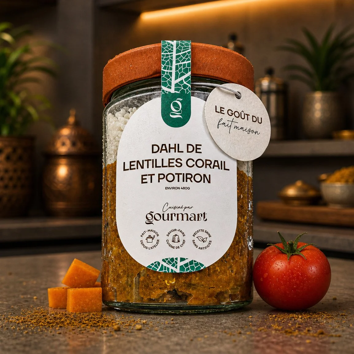bocal gourmart dahl de lentilles corail et potiron