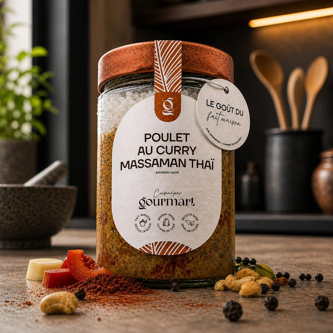 bocal gourmart poulet au cury massamn thaï